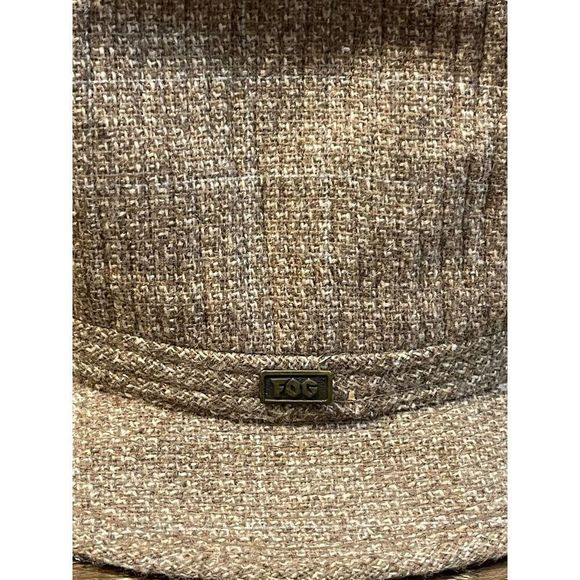 Fedora Hat Vintage London Fog Mens BrownWool Tweed Grandpa Dark Academia Small - Picture 2 of 8